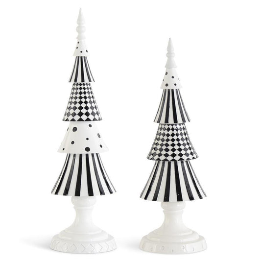 Black & White Abstract Resin Trees