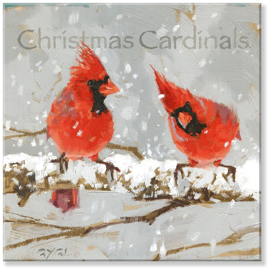 Christmas Cardinals Giclee Canvas Wall Art