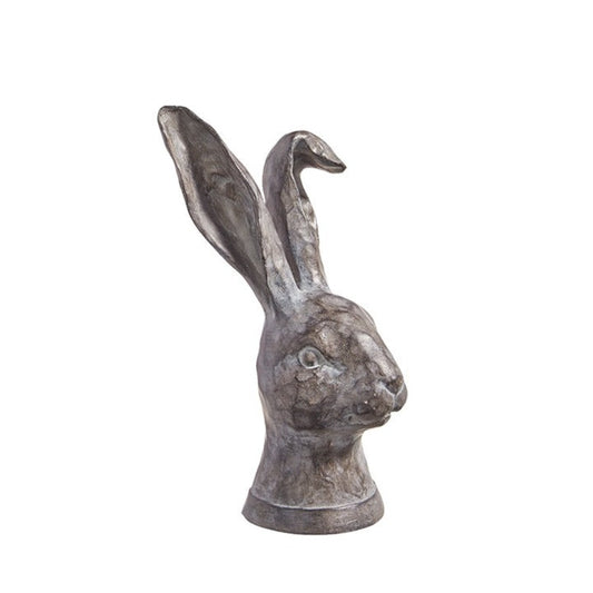 10.75" Distressed Black Rabbit Bust