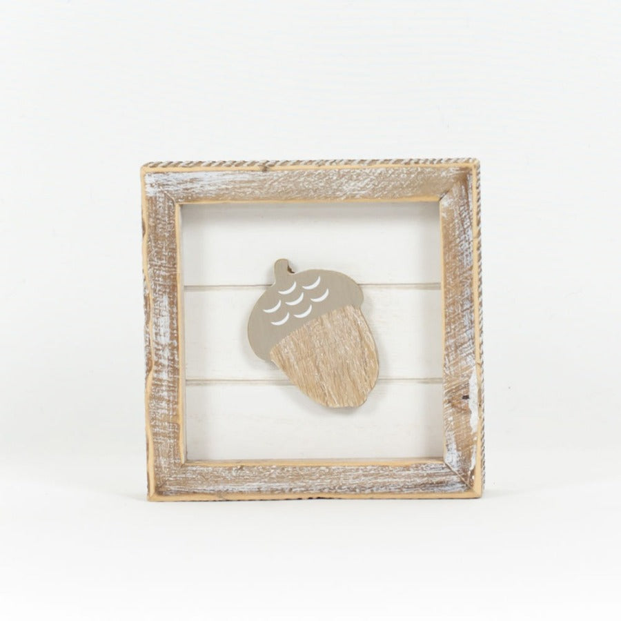 Ghost/Acorn Reversible Wood Framed Sign