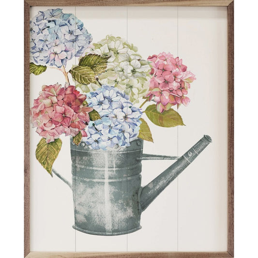 Hydrangeas in Watering Can Framed Picture