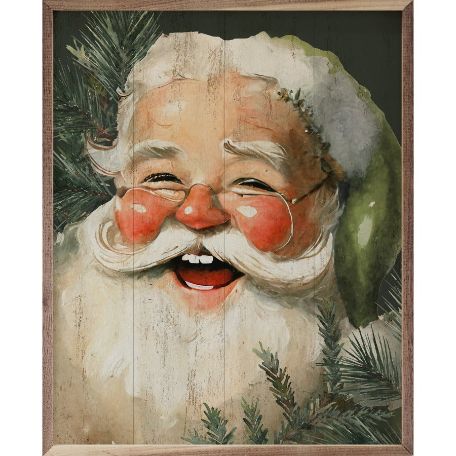 Jolly Green Hat Santa w/ Glasses Framed Picture (16 x 20)