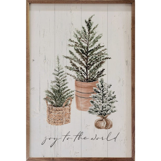 Joy To The World Three Trees Framed Picture