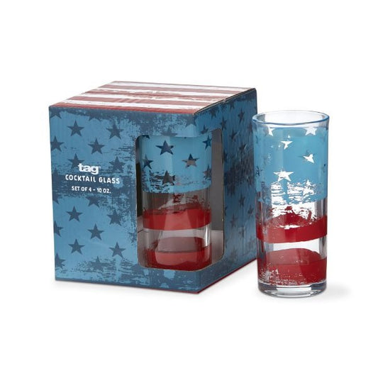 Patriotic Drinking Glasses - Set of 4