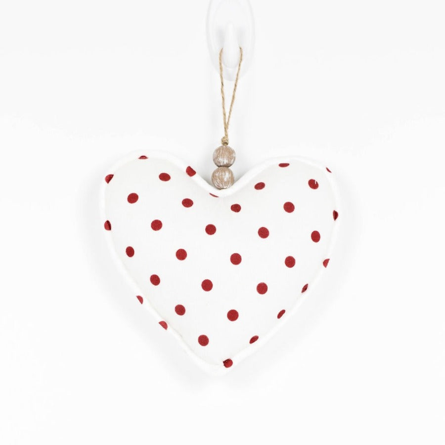 Puffy Heart Reversible Ornament (Red & White)