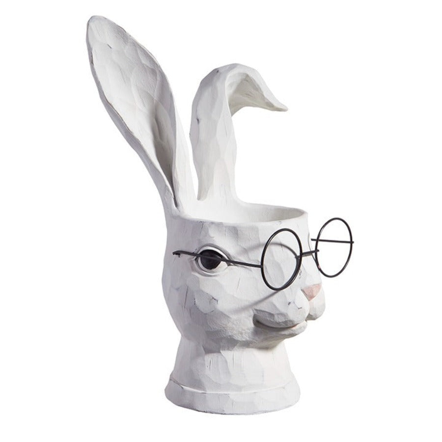 15.75" Rabbit with Glasses Planter