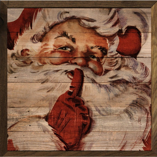 Santa Claus Shh Framed Picture