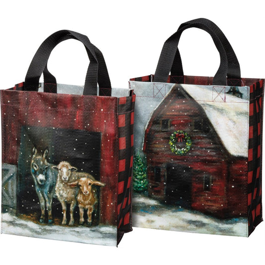 Snowy Farm Family Tote (Double Sided)