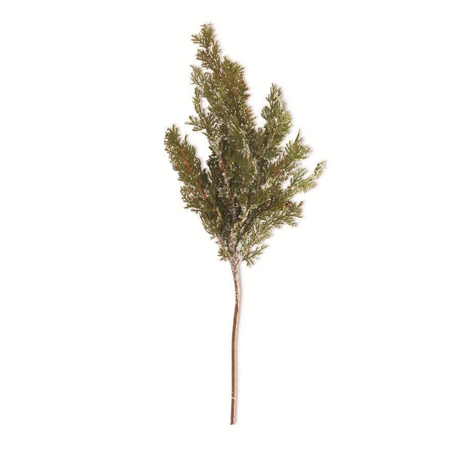 30" Soft Snowy Cypress w/Pinecones Stem