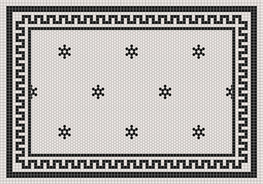 Vintage Vinyl Floorcloth- Tuxedo