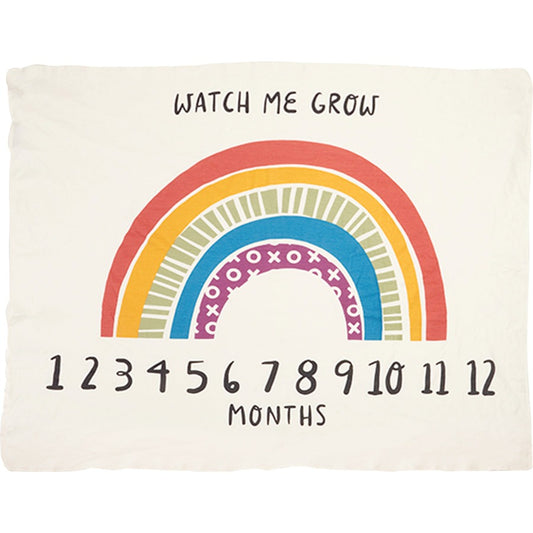 Watch Me Grow Rainbow Milestone Blanket