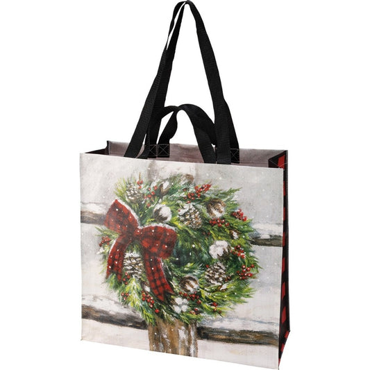 Winter Wreath Tote (Double Sided)