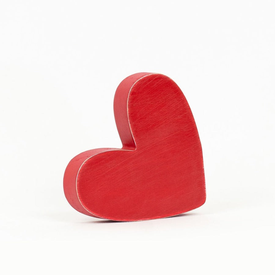 Wood Heart Cutout (Red)