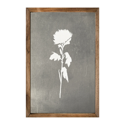 Pattern Floral Gray Framed Picture