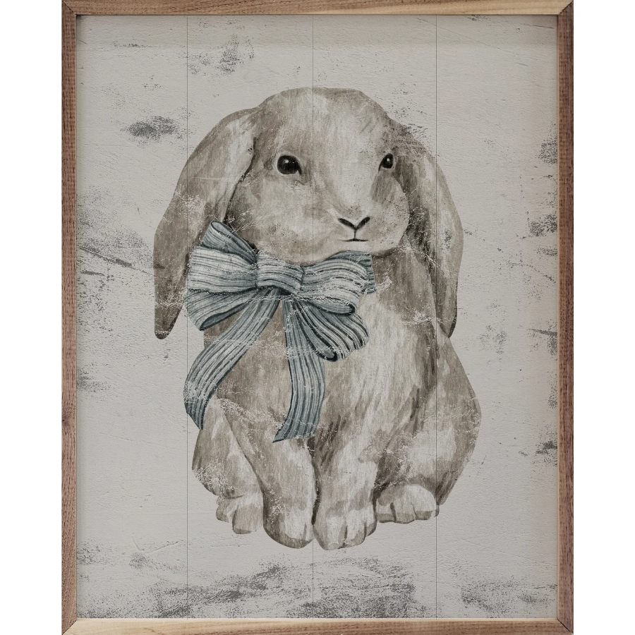 White Bunny Framed Picture (16" x 24")