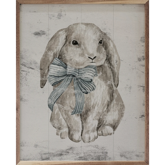 White Bunny Framed Picture (16" x 24")