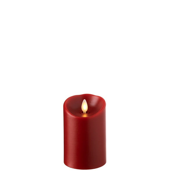 Push Flame Red Pillar Candle | 4"