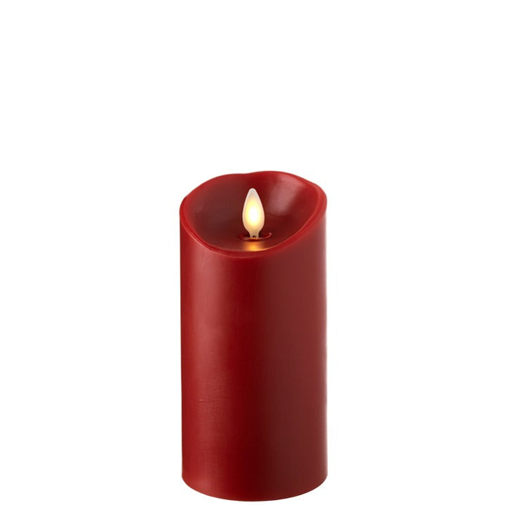 Push Flame Red Pillar Candle | 6"