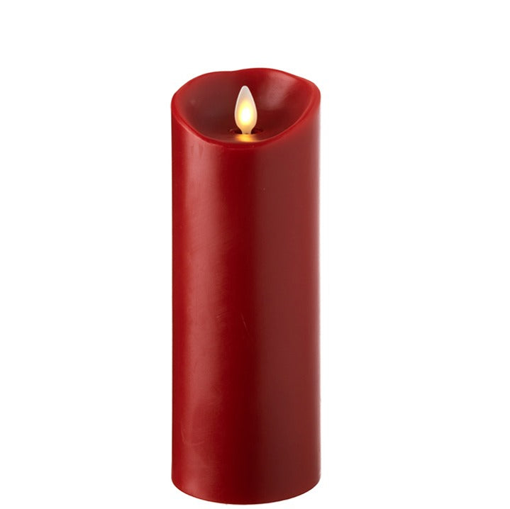 Push Flame Red Pillar Candle | 8"