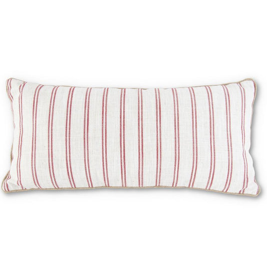 Cream w/ Red Stripe Rectangular Pillow