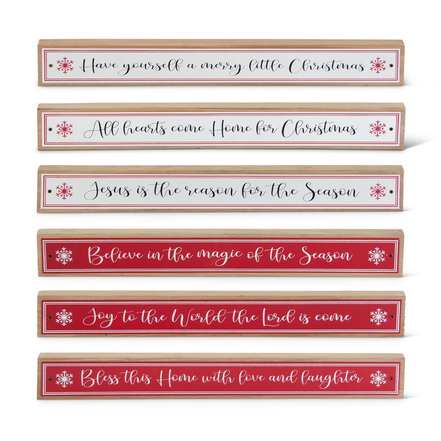 Assorted White & Red Enamel Holiday Message Signs