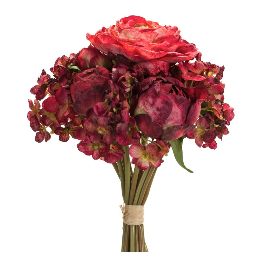 Peony and Hydrangea Bouquet- Burgundy