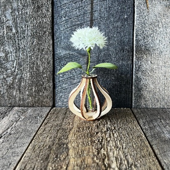 Array Vase- Small Wooden Test Tube Vase