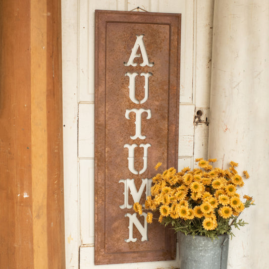 Autumn Framed Metal Sign