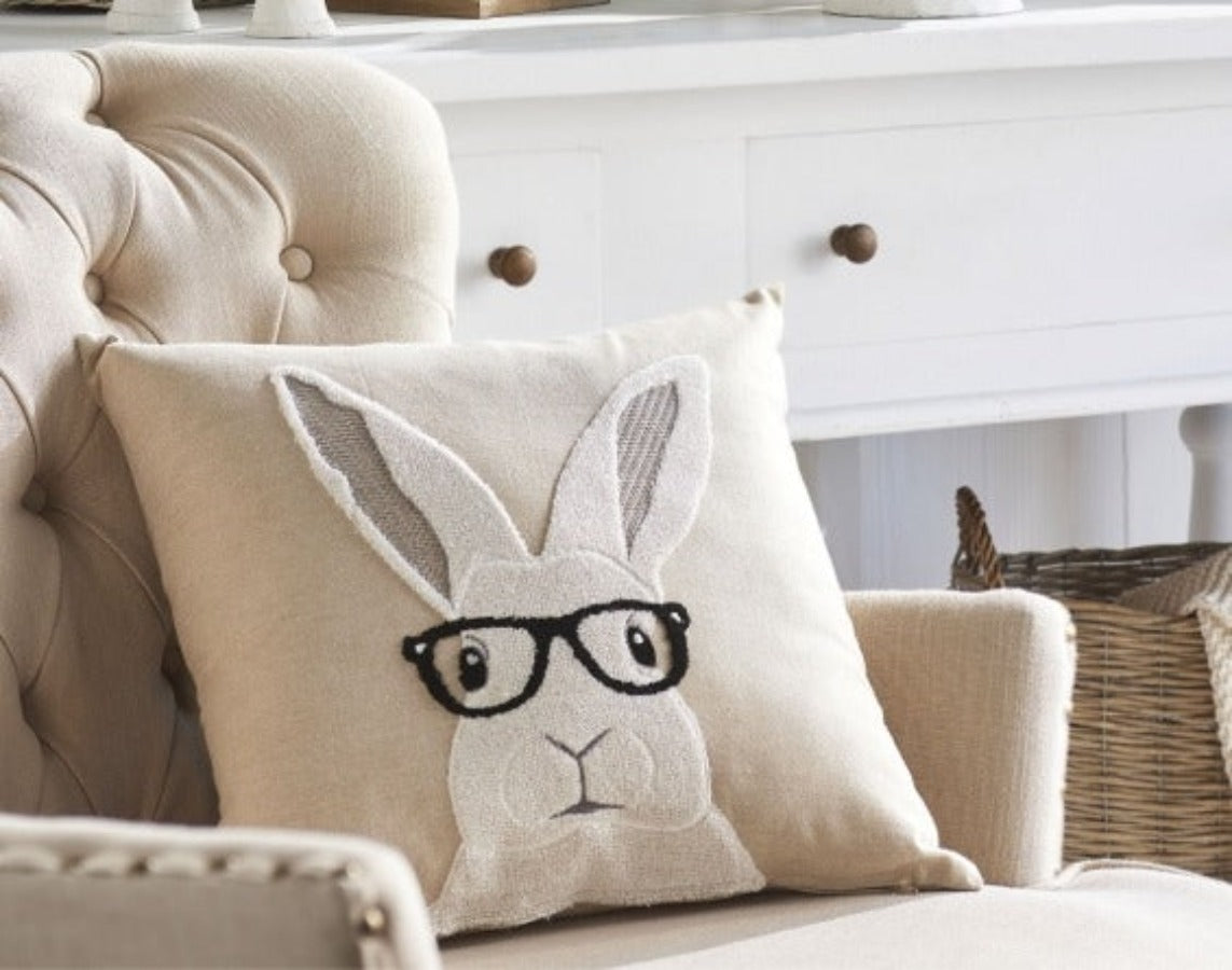 Rabbit with Glasses Pillow