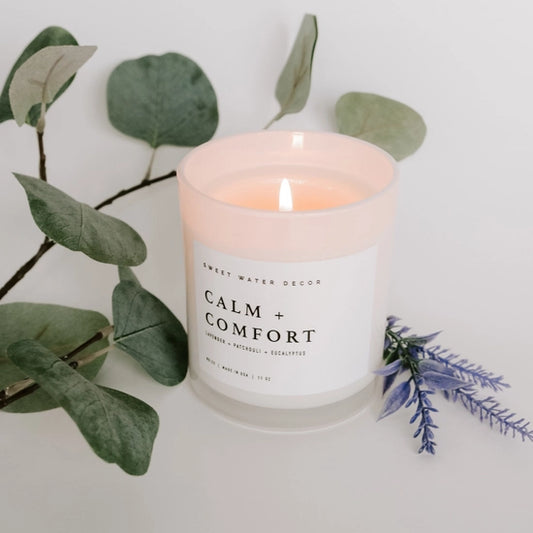 Calm + Comfort Soy Candle | 11 oz White Jar