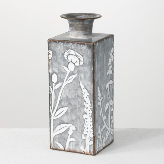 Rustic Flower Patterned Vase