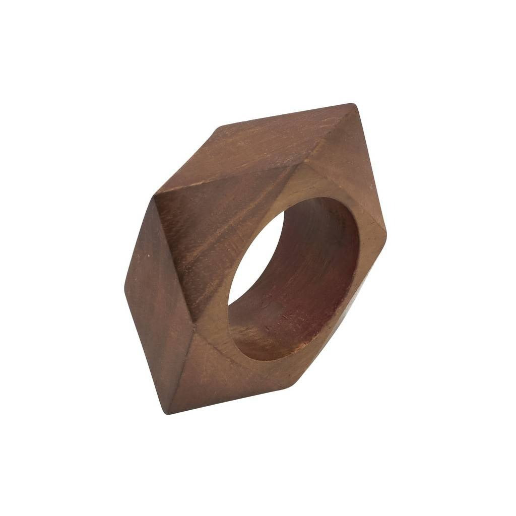 Geometric Wooden Napkin Rings (Set of 4)