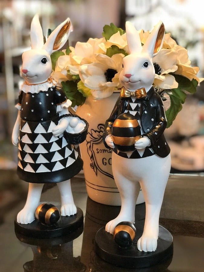 Black & White Gold Bunnies