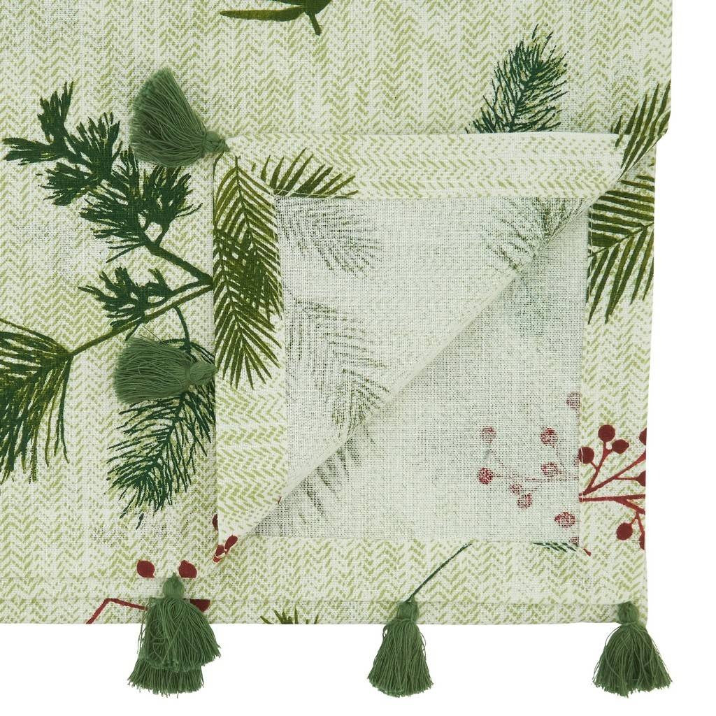 Pine Needle + Red Berry Table Runner