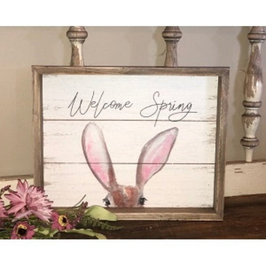 Welcome Spring Bunny Framed Picture