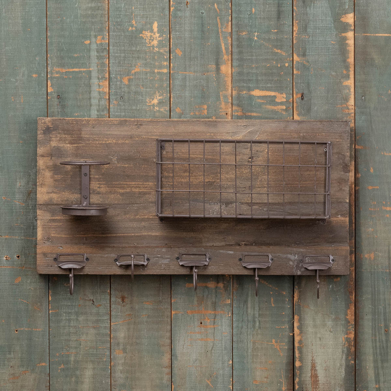 Wood & Metal Wall Rack