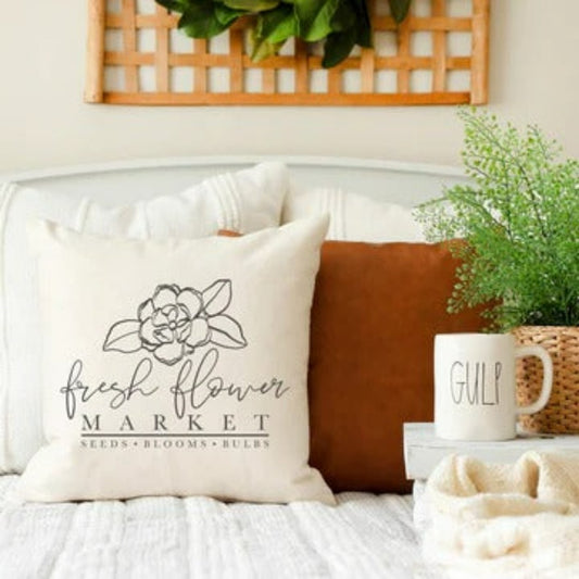 Fresh Flower Market Pillow