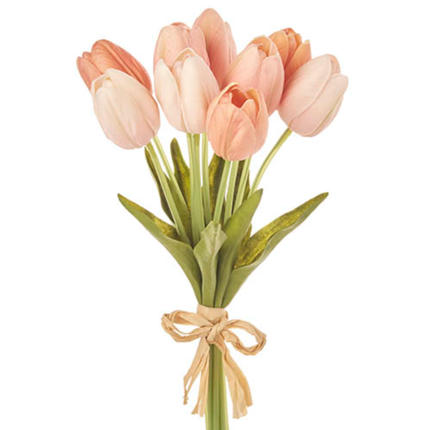 15” Real Touch Peach Tulip Bundle