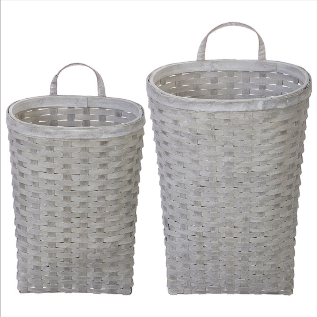 Whitewashed Wall Basket